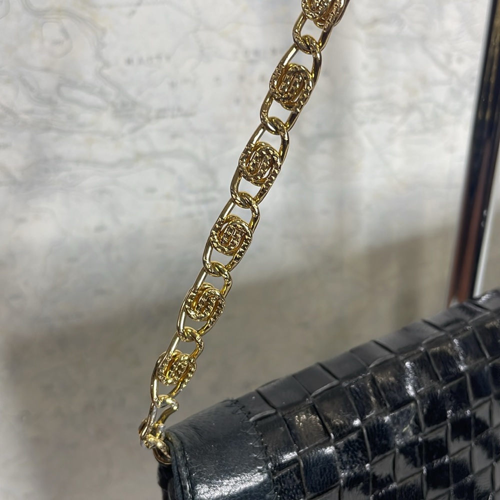 ☔️ VINTAGE ENVELOPE/S-CHAIN WOVEN LEATHER SUEDE CLUTCH - Picture 4 of 12